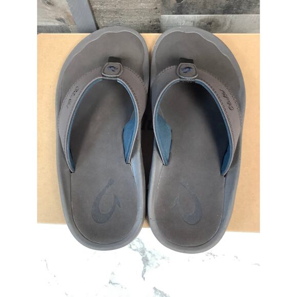 OluKai Men's 7 Brown Dark Wood Ohana Slide Sandals Casual Beach Summer LB7-2 - Picture 5 of 8